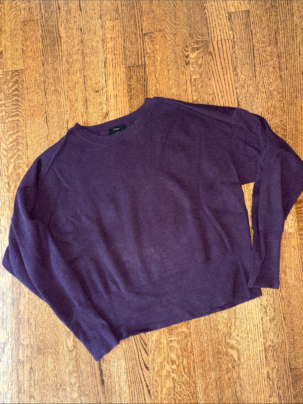 J Crew Dolman Sleeve Cotton Sweater Eggplant